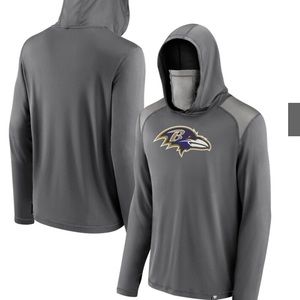 Fanatics Ravens hooded shirt with Neck Gator